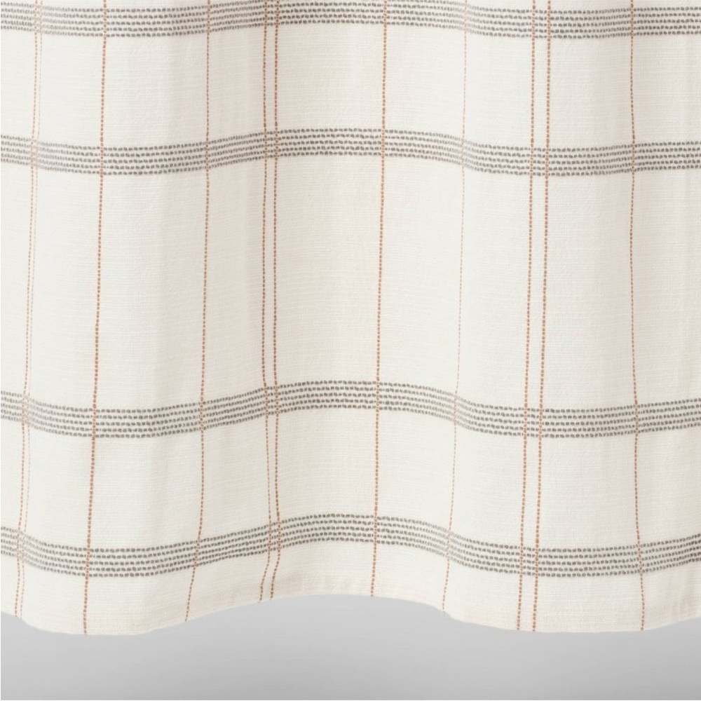 Hearth & Hand by Threshold Cream and Gray Plaid Shower Curtain